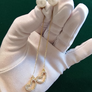 Vintage handmade Elegant Gold Heart Earrings with Pearl Backing, Dainty Mismatched Drop Earrings, Romantic Gift for Her