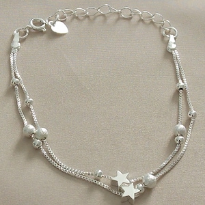 Vintage silver charm bracelet  21cm (9inch), unisex bracelet