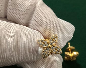 Vintage small stud earrings Monogram LV 10 mm