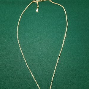 Vintage silver 925 gold plated necklace, zircon chain, wedding jewellery 21cm(10,5 inch)