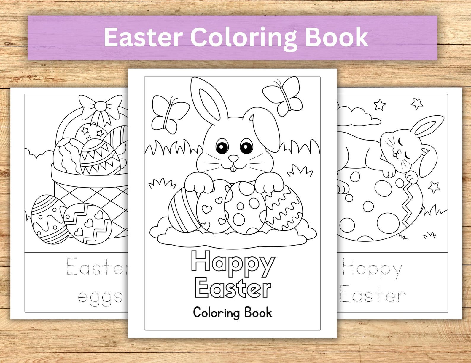Easter Coloring Pages for Kids | Printable PDF | Bunny, Eggs, Spring ...