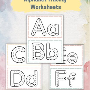 Alphabet Tracing Worksheet, Printable Letters, Homeschool Printables, Kindergarten Writing Practice, Preschool Flashcards