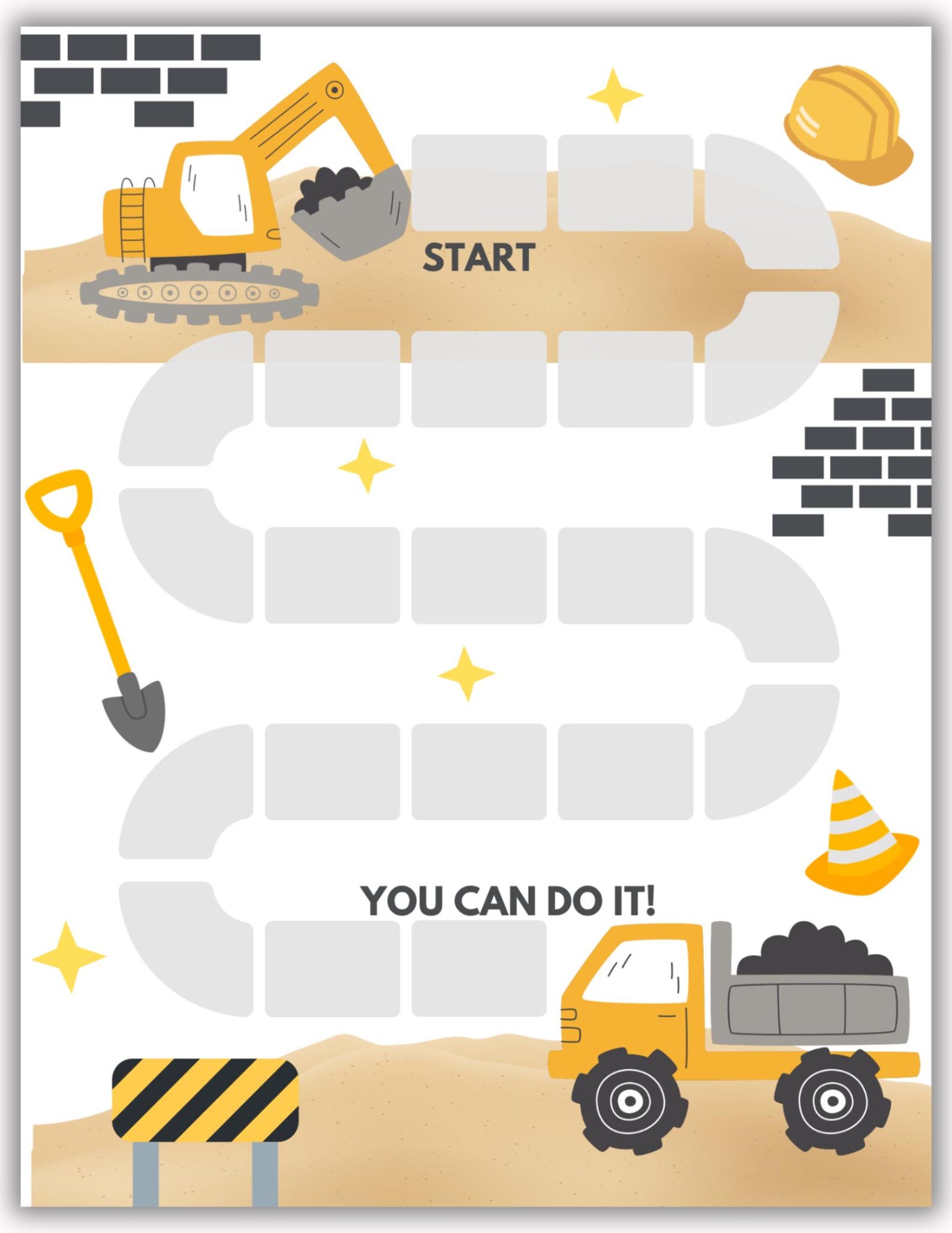 Construction Reward Chart Routine Chart Potty Training Chart Printable ...