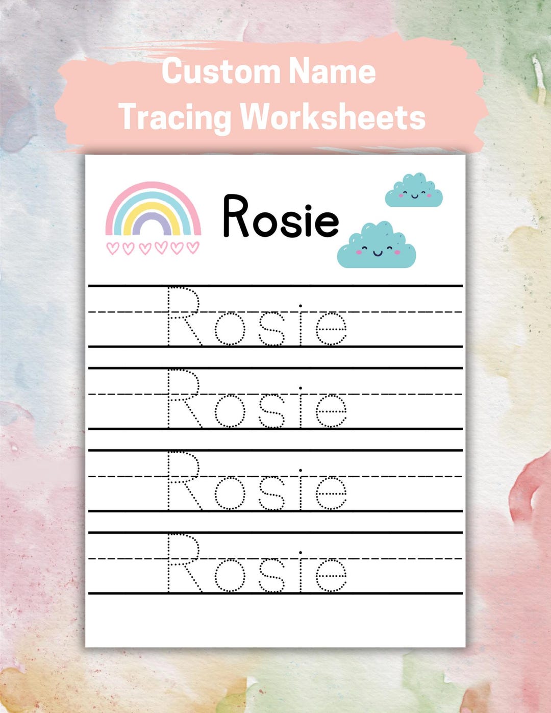 Custom Unicorn Name Tracing Bundle Handwriting Practice Personalized ...