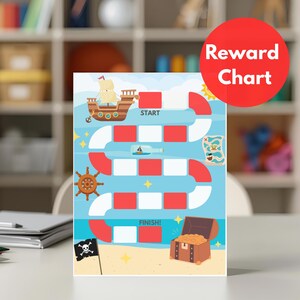 Pirate Reward Chart Routine Chart Potty Training Chart Printable Kid Chore Chart Learning Ocean Sticker Chore Chart
