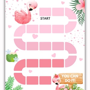 Flamingobeloningstabel voor kinderen | Afdrukbare gedragsgrafiek | Motivatie voor peuters en kleuters | Pdf direct downloaden | Tabel zindelijkheidstraining