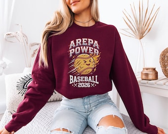 Arepa Power Baseball 2026 Graphic Tee, Smiling Flaming Ball Cartoon Design, Venezuela National Team World Tournament Fan Unisex T-Shirt