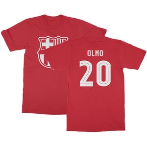 Barcelona Soccer Star Player - Olmo #20 Football 2Sided Inspired Edition Unisex and Toddler T-Shirt, Long Sleeve and Sweatshirts