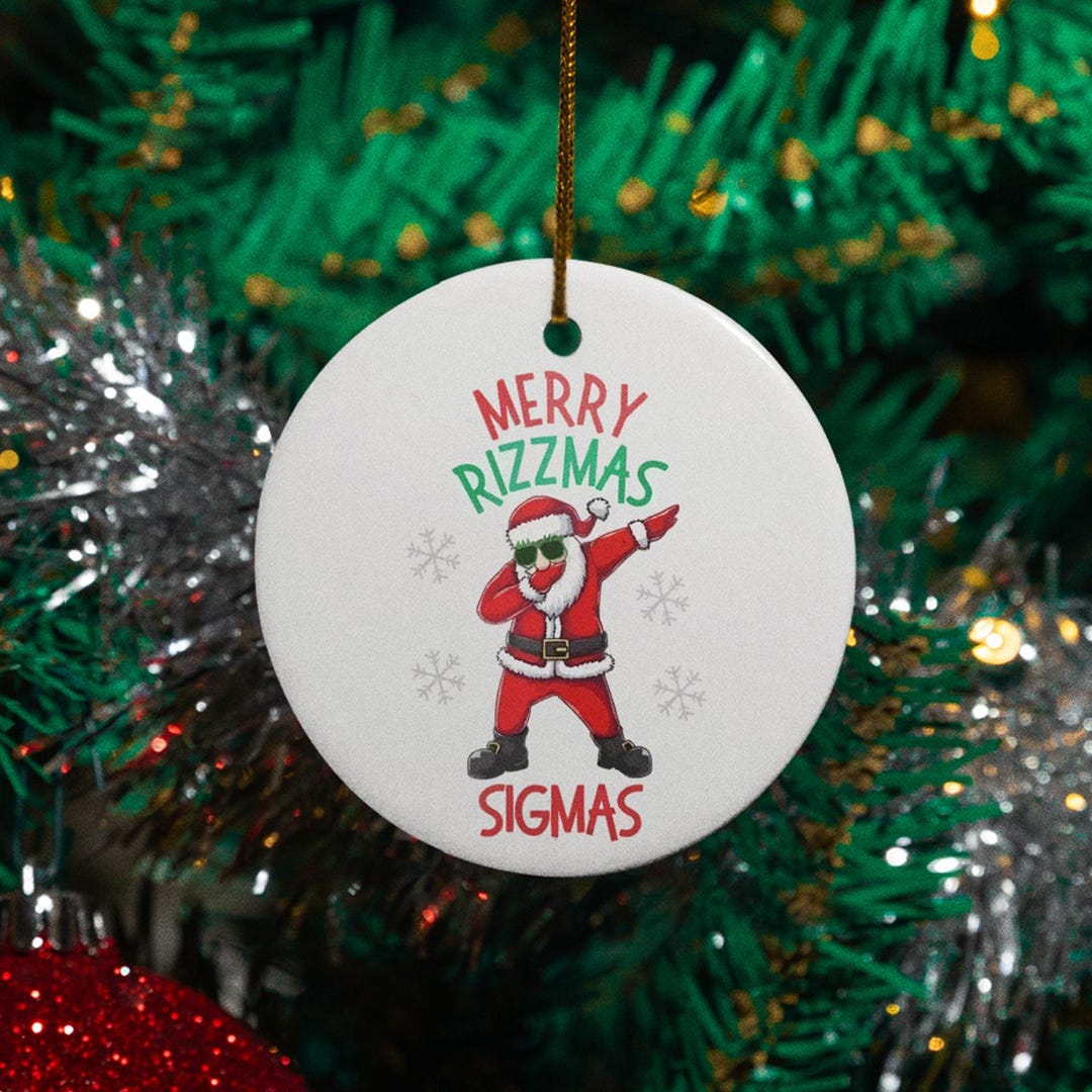 Merry Rizzmas Ornament - Funny Sigma Holiday Keepsake - Unique Ceramic ...