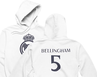 Star Player Madrid Graphic Tee Personalized Gift - Bellingham #5 Football Jersey - Gift For Him Unisex Tshirt, Long Sleeve, Hoodie