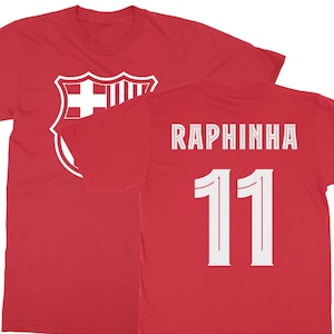 Barcelona Star Player Tribute - Raphinha #11 Inspired 2-Sided Jersey Style Football Soccer Gift Unisex, Long and Toddler T-Shirt, Hoodie