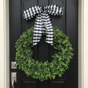 Boxwood Wreath, Front Door Wreaths, Artificial Boxwood Wreaths, XL Boxwood Wreaths, Realtor Gift Ideas image 1