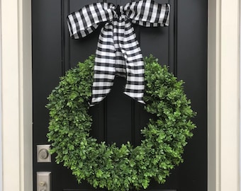 Boxwood Wreath, Front Door Wreaths, Artificial Boxwood Wreaths, XL Boxwood Wreaths, Realtor Gift Ideas