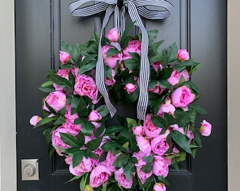 Spring Pink Peony Wreath, Front Door Wreaths, Wreaths for Front Door, Everyday Wreaths, Peony Bushes, Baby Girl Wreath, Gifts for Women