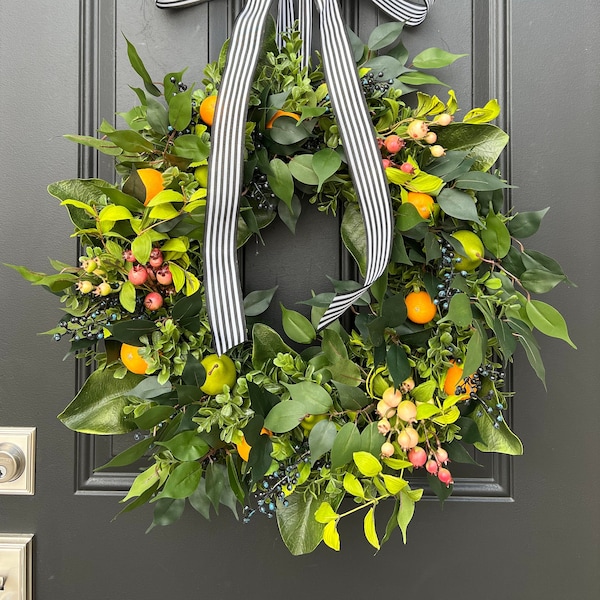 Orange Door Wreath Etsy
