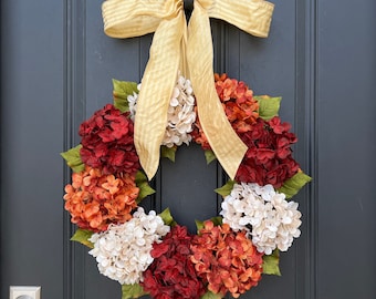 Fall Hydrangea Wreath, Etsy Autumn Wreaths for Front Door
