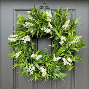 Lily of the Valley Wreath, Summer Wreath, Summer Wreath for Front Door, Indoor/Outdoor Wreath Decor, Wedding Gift, Sweet Sixteen Party Decor