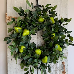 Summer Pear Wreath, Front Door Farmhouse Wreaths