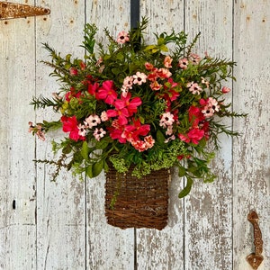 Summer Cottage Wildflower Front Door Basket