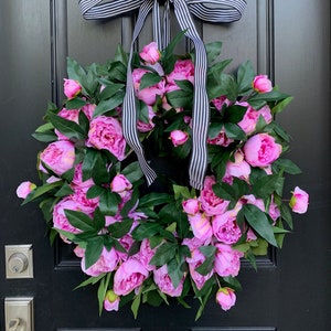 PINK Peony Wreath, Front Door Wreaths, Summer Wreath for Front Door, Pink Peony Wreaths, Spring Wreaths, Twoinspireyou