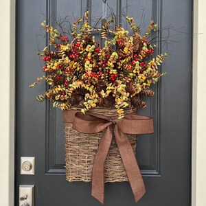 Rustic Farmhouse Fall Basket l Fall Gatherings Basket I Bittersweet Country Cottage Decor for Fall