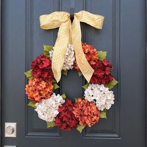 Fall Hydrangea Wreath, Etsy Autumn Wreaths for Front Door, Twoinspireyou Wreaths, ON SALE Wreaths