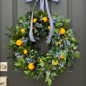 Florida Oranges Wreath,  Spring Fruit Wreath for Front Door