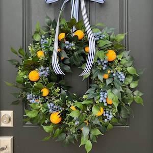 Florida Oranges Wreath,  Spring Fruit Wreath for Front Door