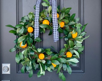 CITRUS WREATHS, Oranges Wreath, Wreath With Oranges, Taste of SPRING, Spring Door Wreaths, Realtor Gifts, New Home Owner Gifts