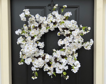 CHERRY BLOSSOMS, Cherry Blossom Wreath, White Flower Wreath, Berry Wreaths, Cherry Trees, Blossoming Cherry Trees, Spring Blossom Wreath