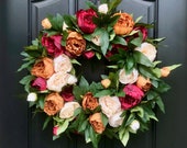 Peony Wreath for Front Door