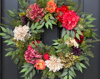 Front Door Wreaths for Spring and Summer, Colorful Year Round Wreath, BEST SELLER