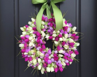 wreaths wreath spring door easter tulip mother laurel