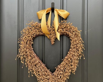 Front Door Wreaths | Valentine's Day Wreath | Golden Anniversary Decor Gift