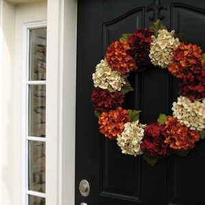 Fall Hydrangea Wreath for Front Door, Twoinspireyou Fall Wreaths, 24 Fall Wreaths, Outdoor Autumn Wreaths image 4