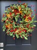 Spring Cottage Wreath for Front Door, Country Porch Wreath 