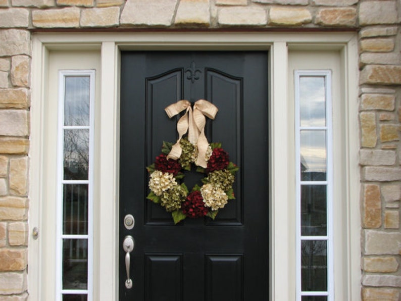 Front Door Wreaths for Christmas, Hydrangea Wreath, Holiday Wreaths, Featured in Town & Country Holiday Magazine image 4