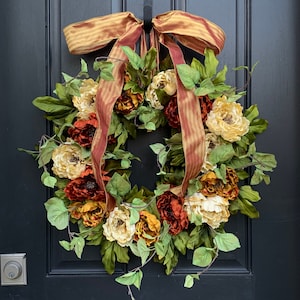 Fall Door Wreath l Front Door Wreath l Fall Wreath l Fall Decor l Thanksgiving Wreath l Door Wreath l Fall Decor l Peony Wreath l