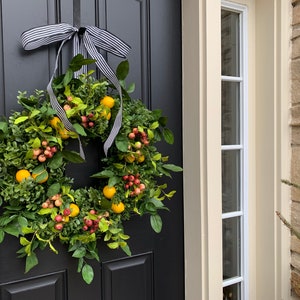 Front Door Lemon Wreaths, Spring Wreath with Lemons and Crab Apple image 4