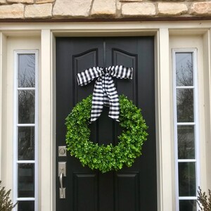 Boxwood Wreath, Front Door Wreaths, Artificial Boxwood Wreaths, XL Boxwood Wreaths, Realtor Gift Ideas image 4