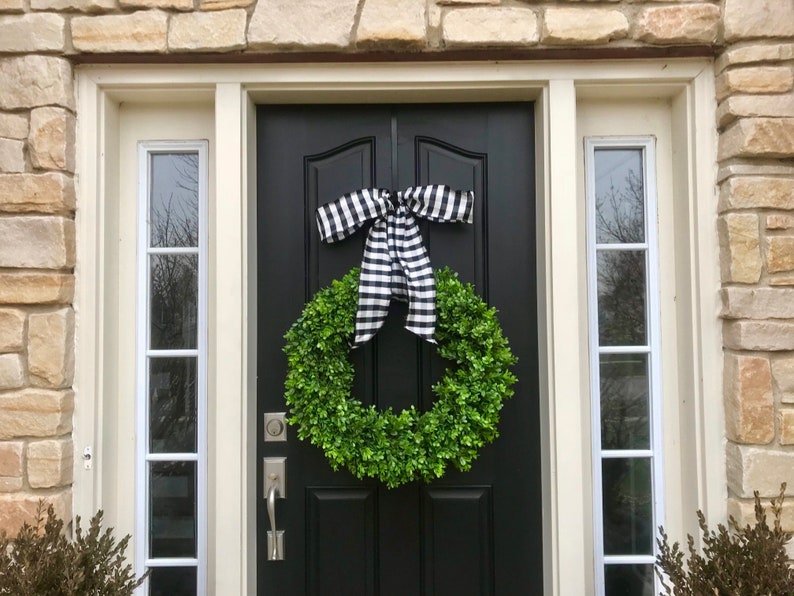 Boxwood Wreath, Front Door Wreaths, Artificial Boxwood Wreaths, XL Boxwood Wreaths, Realtor Gift Ideas image 4