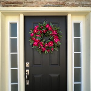 Faux Pink Peony Wreath, Front Door Peony Wreaths, BEST SELLER Wedding Door Decor, Spring Door Wreath, Peony Wreaths for Spring image 6