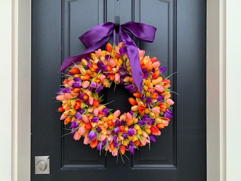 Easter Tulips Wreath Spring Front Door Porch Tulip Wreaths Mother S Day
