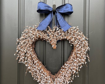 Front Door Wreaths | Valentine's Day Wreath | Silver Heart Decor