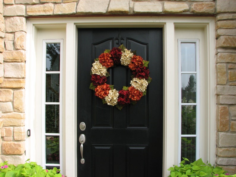 Fall Hydrangea Wreath for Front Door, Twoinspireyou Fall Wreaths, 24 Fall Wreaths, Outdoor Autumn Wreaths image 5