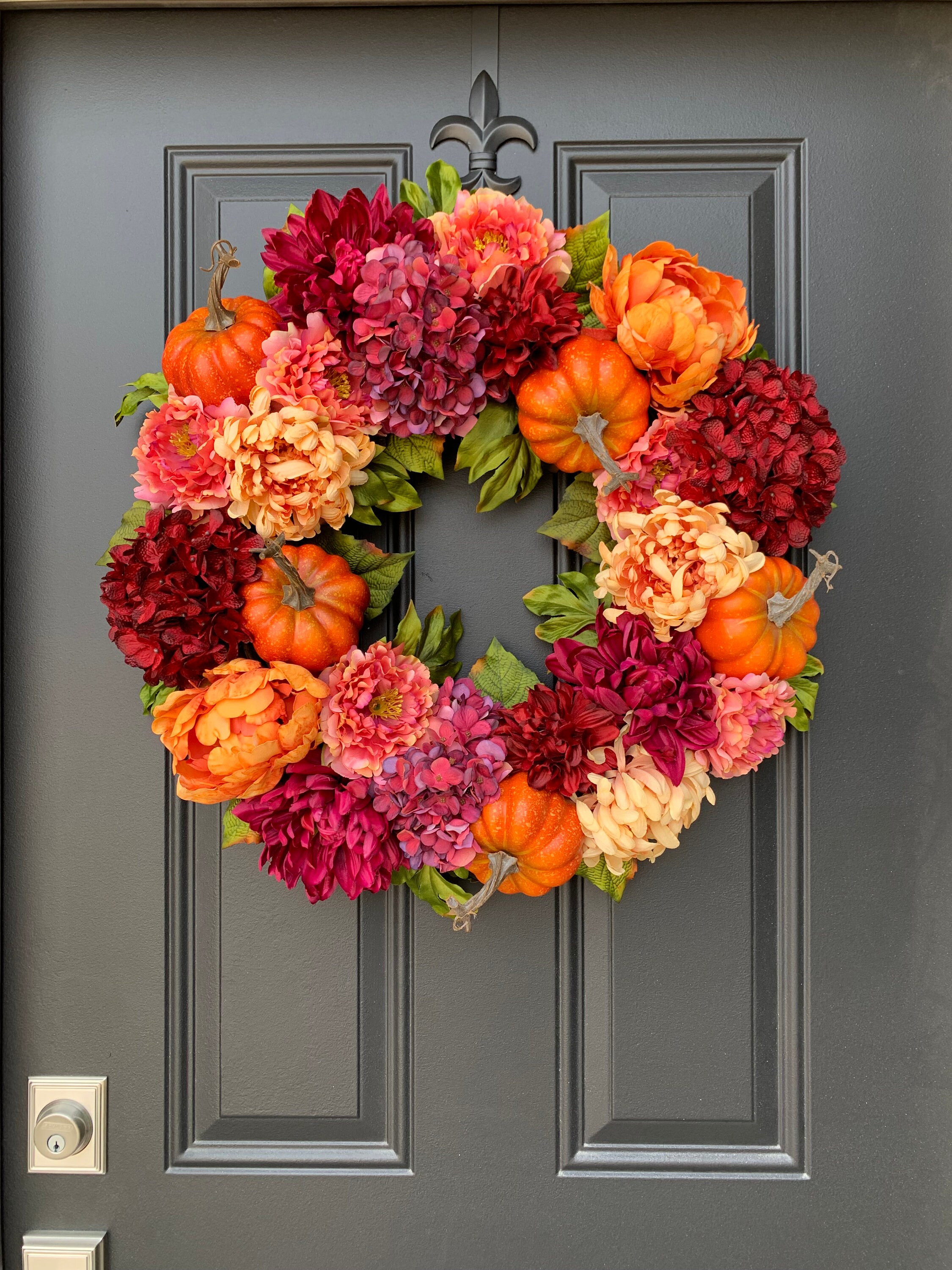 NEW BEST SELLER Fall Pumpkin Wreath for Door Front Door Fall Etsy