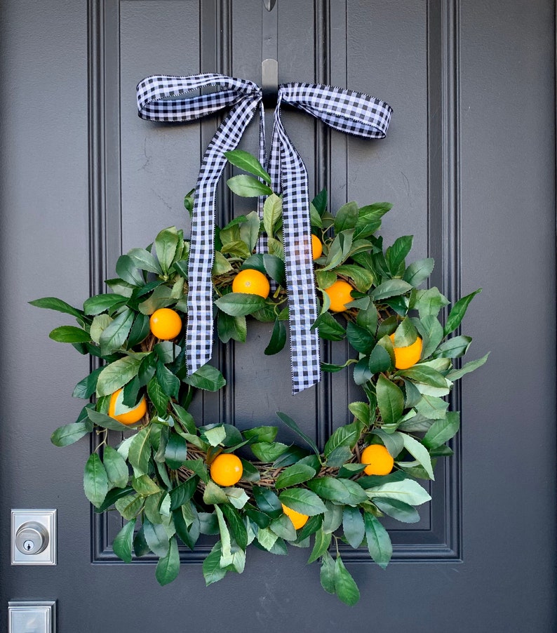 CITRUS WREATHS, Oranges Wreath, Wreath With Oranges, Taste of SPRING, Spring Door Wreaths, Realtor Gifts, New Home Owner Gifts image 1