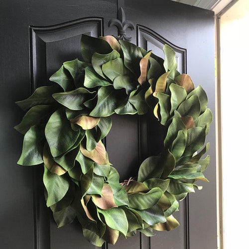 Cloris Art Fall Door Wreaths Magnolia Leaves/Berry Artificial 20-22 Inch Green Thanksgiving Wreath for Farmhouse Home Window Wall Decor Cloris Art Fall Door Wreaths Magnolia Leaves/Berry Artificial 20-22 Inch Green Thanksgiving Wreath for Farmhouse Home Window Wall Decor