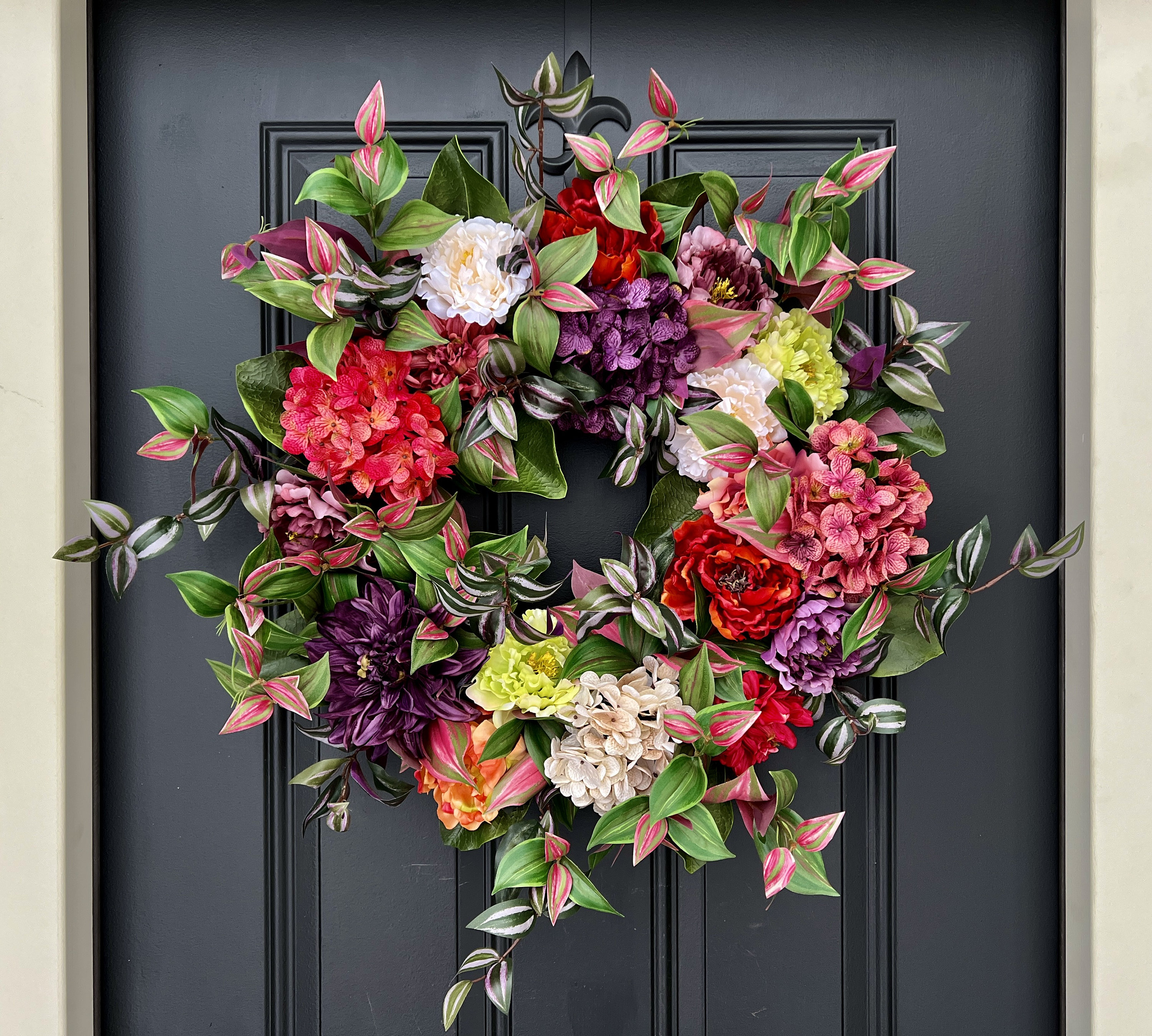Summer Door Wreaths For Front Door Outside Easter Tulip & Carrot Door Wreath - 24 Spring Decor With Burlap Bow (Easy Assembly!) Easter Swag