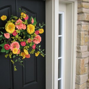 Spring Daisy Wreaths, Summer Wreath for Front Door, Gerber Daisy Wreath, Wreaths for Summer, Spring Door Wreaths, Wreaths Bild 4